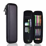1 pezzi Astuccio rigido in EVA per penne stilografiche e pennini, Matite, Custodia Zipper,Nero fibra di carbonio