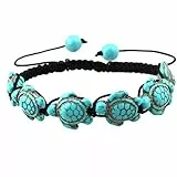 Ogquaton Bracciale turchese bohemien Bracciale lavorato a mano per donna Ragazza Pratico e popolare