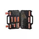 Black+Decker A7200-XJ Punte Trapano, Set Titanium Per Forare E Avvitare, 109 Pezzi, Nero,