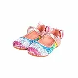 Healifty 1 Paio di Scarpe da Balletto Bambina Scarpe Eleganti Mary Jane Bambini Paillettes Arcobaleno Appartamenti Brillanti Bambini Festa Tacchi Pompe Ballerine Scarpe da Sposa Taglia 26