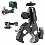 Aozcu Supporto Fotocamera Bici Moto, Supporto Metallo per Manubrio Bicicletta per DSLR con Vite 1/4' Compatibile con GoPro Max Hero 10 9 8 7 6 5 4 3/ AKASO/DJI OSMO/Canon/Sony e altre Fotocamera