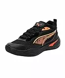 PUMA Playmaker PRO Laser, Scarpe da Basket Uomo, Nero Ultra Arancione, 44 EU