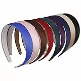 Fasce per Capelli in Raso, Fascia con Nastro Cerchietti per Capelli Bambina Hard Headband Larghi 1.2 pollici antiscivolo per le Donne e le Ragazze, 9 pezzi multicolore
