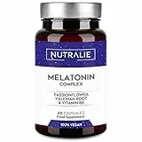 Melatonina Pura per Dormire Bene - Integratori per Dormire Meglio - Melatonina Forte con Valeriana e B6 - Melatonin Complex ad Alto Dosaggio | 60 Capsule Vegane Nutralie