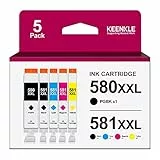 KEENKLE CLI-581 (C/M/Y/BK) PGI-580 PGBK Cartucce d'inchiostro Multipack, compatibili per Canon 580XXL 581XXL per PIXMA TS705 TS8250 TS8150 TS8350 TS6350 TR8550 TS6150 TS6250 TS61511 TR7555. 0