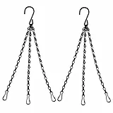 Androxeda 2 Pezzi Metallo Catena Sospesa, Appesa Pianta Catena, Catene da Appendere con Ganci e Clip, Catena per Appendere di Fioriere, Catena per Lanterne, Mangiatoie per Uccelli (5 Pcs Dritto)