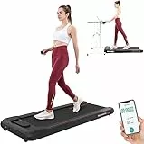 CITYSPORTS Tapis roulant elettrico domestico, da ufficio, sotto il tavolo, 1-6 km/h, con APP, telecomando e display a LED, senza installazione (black & red)