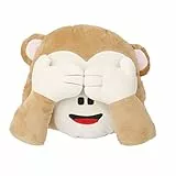 Cuscino Peluche Forma Scimmia Emoji Emoticon Occhi Coperti Decorazioni Divano