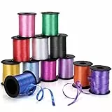 Belle Vous Nastri da Regalo da Arricciare (Set da 12) - 18 m, Larghezza 5 mm Ciascuno - Nastro per Palloncini, Nastri Regalo Natale, Nastri per Decorazioni Matrimoni e Feste, Fiori ed Artigianato