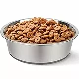 Joytale Ciotole per Cani, 2 Pezzi Ciotola per Cane Media in Acciaio Inox, Ciotole Resistente con Base di Gomma Anti-scivolo per l'acqua e Cibo, 1900ML
