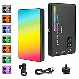 AXFEE Luce video, W140 RGB CRI95+ 2500K-9000K Dimmerabile Luce LED Fotografica, Pannello Luce LED, Ricaricabile USB con Batteria da 3100 mAh per Tiktok/Foto di Prodotti/videocamere DSLR, Fotografia