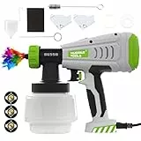 Pistola a Spruzzo, Huepar Tools 550W Spruzzatore Vernice di Vernice con 4 Ugelli in Rame e Filtro, Flusso Massimo di 800ml/min, 3 Modalità di Pittura, Capacità 1000ml, Facile da Usare e da Pulire