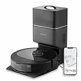 roborock Q8 Max+Robot Aspirapolvere con stazione di Aspirazione, Aggiramento Degli ostacoli con Tecnologia Reattiva, 5500 Pa, Sistema di Pulizia a Ultrasuoni, APP Voice Command (Nero)