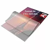 Albyco - Foglio di Laminazione A4 – Foglio Plastico – Foglio Plastificante - Lucido - Qualità Premium, Confezione da 100 Pezzi, Spessore 2x80 (160) Microns