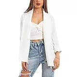 Toocool Blazer Donna Giacca Elegante Casual Basic Monopetto Primavera VI-80021 [Taglia Unica,Bianco]