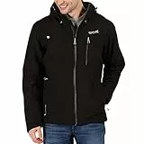 Regatta Birchdale Giacca Tecnica Shell per Trekking Impermeabile E Traspirante con Cappuccio, Jackets Waterproof Uomo, Black/Magnet, M