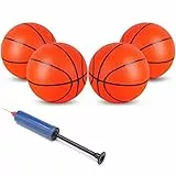 GmeDhc 16CM Palla da Basket, Mini Pallone Basket Arancio, Pallone da Basket con Secchio Gonfiabile, Palla Basket Bambini, Pallacanestro Superficie Antiscivolo, Ideale per Formazione