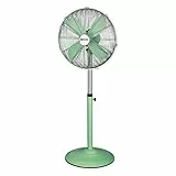 Termozeta TZLN02G Ventilatore a piantana London in metallo stile vintage (ventola 40 cm; motore 50W,41.9 W, AC), Verde, 440x1200x410 mm