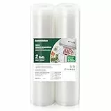 Bonsenkitchen Sacchetti Sottovuoto per Alimenti, 2 rotoli 30 x 600 cm Sacchetti Sottovuoto, per Macchine Sottovuoto e Cottura Sous Vide, Senza BPA