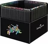 Faber-Castell 116411 - Matite colorate Black Edition, astuccio in cartone da 100 pezzi, infrangibile, per bambini e adulti