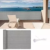 LOVE STORY Frangivista Balcono Schermi Divisori e Protettivi per Balconi (HDPE) 0,9 x 5 m per Balcone da Giardino Esterno,Grigio Marrone