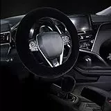 1 set 3 pezzi moda soffici coprivolanti con coperchio freno a mano e pomello del cambio copertura antiscivolo decorazione auto inverno caldo cambio peluche copertura 15,4 pollici Black