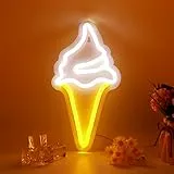LUFEIS Insegne al Neon Gelato, Luci al Neon Gelato, Insegna al Neon da Parete, Insegne al Neon a LED Alimentate a USB, Insegna Luminosa LED per Camera da Letto Bar Club Negozio Matrimonio
