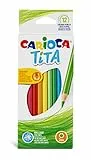 CARIOCA TITA, Matite Colorate, Set di Matite in Resina Esagonali, Pastelli per Bambini e Adulti, Ideali per Disegnare e Colorare, Scrittura Morbida, Colori Assortiti, 12 Pezzi