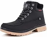Gaatpot Neve Stivali Uomo Donna Inverno Stivaletti da Escursionismo Scarpe da Trekking Caldo Cotone Scarpe Piatto Sportive Boots 1-Nero 39EU