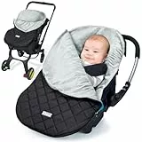 Orzbow Universale Sacco per Ovetto Invernale,Impermeabile Sacco a Pelo Termico per Seggiolino Auto (Maxi-Cosi/Römer/Cybex) con Imbracature a 3 e 5 Punti,Primavera e Autunno,Fodera Corta in Peluche