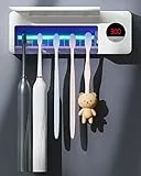 DSHOW Spazzolino Igienizzante UV da Bagno, Montaggio a Parete Sterilizzatore, Carica 2000mAh, Funzione di Cronometraggio, Organizer per Spazzolino da Denti (Bianca)