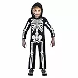 amscan - Costume per bambini, scheletro, struttura ossea, carnevale, festa a tema, Halloween