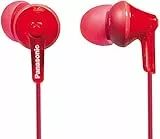Panasonic RP-HJE125 Auricolari In-Ear, Design Ergonomico per Ottimo Comfort, Cavo da 110 cm, Magnete al Neodimio, Molto Leggere, Rosso
