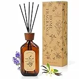 Scent-Hi Profumatore per Ambienti Bastoncini 120ml Diffusore di Oli Essenziali Vaniglia e Lavanda, Senza Alcool, Diffusore Profumato Fragranza a Lunga Durata per Regalo Festa della Mamma