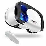 Cuffie Occhiali 3D VR con controller regolabile Supporto per realtà virtuale Protezione degli occhi Blu-ray HD da 5-7 pollici per telefono cellulare Android (bianco)