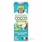 Isola Bio Bevanda di Cocco Supreme, Latte di Cocco e Acqua di Cocco, 100% Ingredienti Naturali, Basso Contenuto di Grassi, Senza Zuccheri Aggiunti, Senza Glutine, per Vegani e Vegetariani, Formato 1L