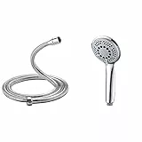 GRIFEMA, Doccetta Telefono Universale Con 5 Getti, Manopola Doccia &, Tubo Flessibile Doccia Acciaio 1.5 M, Cavo Soffione Universale