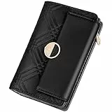 LUROON Portafoglio Donna Portamonete in Pelle Squisita PU, Portafoglio Donna Piccolo e Corto 7 Scomparti per Carte 1 Pochette à Billets e 1 Finestra di Identificazione e 1 Tasca con Cerniera