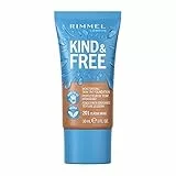 Rimmel London, Fondotinta Liquido Idratante KIND & FREE, con Vitamine E, B5 e Aloe Vera, Cruelty-Free e Vegano, Tonalità 201 Classic Beige, 30 ml