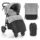 Zamboo Coprigambe Passeggino Universale e Carrozzina - Sacco Passeggino Universale in Morbido Pile Impermeabile, Semplice Applicazione - Nero