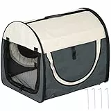 PawHut - Trasportino Cuccia da Trasporto per Cani Gatti e Animali Domestici 61x46x51cm Grigio