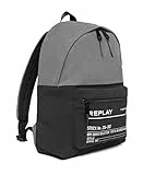 REPLAY Fm3504, Borsa a Zaino Uomo, 1447 Black-Mouse Grey, UNIC