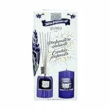 SUAREZ Sweet Home Collection Home Fragrance Profumatore Ambienti Bastoncini 100ml Piu Candela Profumata 135 grammi, Lavanda
