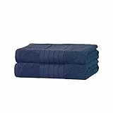 Brentfords Lussuose lenzuola da bagno Jumbo extra large 100% cotone, blu navy, 90 x 150 cm