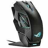ASUS ROG Spatha X Mouse Gaming Dual-Mode (Wireless e USB-C), Sensore Ottico 19.000 DPI, 12 Tasti Programmabili, Socket Switch Push-Fit, ROG Micro Switch, Base di Ricarica Magnetica, Nero