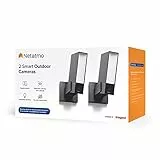 Netatmo Videocamere WIFI Esterne, Luce Integrata, Sensore di Movimento, Visione Notturna, Senza Abbonamenti, Confezione a 2, NBU-2-NOC-AMZ, Nero