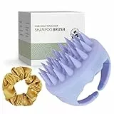 AIMIKE Spazzola Cuoio Capelluto, Massaggiatore Cuoio Capelluto per Capelli Bagnati Asciutti, Spazzola per Capelli in Silicone per la Crescita dei Capelli, Shampoo Massaggiare Riduce la Forfora-Viola