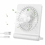EUJAM Piccolo Ventilatore da Tavolo USB, Mini Ventola da scrivania Portatile USB Ricaricabile 2000mAh Batteria, 260° Pieghevole Forte Vento Ultra Silenzioso 3 Velocità Ufficio/Auto/Viaggio/Campeggio
