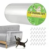 Lewondr Protezione Graffi Gatto 20 * 300cm, Nastro di Pellicola Adesiva con 30 Perni in Donazione, Tappetino in Pellicola di PVC AntiGraffio, Protezione dai Graffi di Gatti, Trasparente