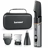 KENSEN Rasoio Elettrico Corpo Uomo, Motore da 8000 /min RPM Alta efficienza Rasatura altamente efficiente 3 IN 1 Rasoi multifunzione kit